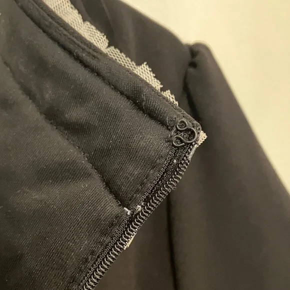 Betsey Johnson Elegant Black Midi Dress with Silver Accents pearl, rhinestone . - Picture 13 of 15